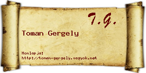 Toman Gergely névjegykártya